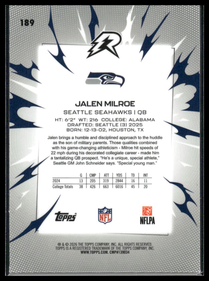 2025 Topps Resurgence #189 Jalen Milroe
