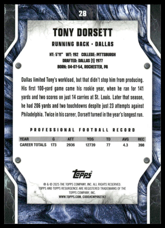 2024 Topps Resurgence #28 Tony Dorsett