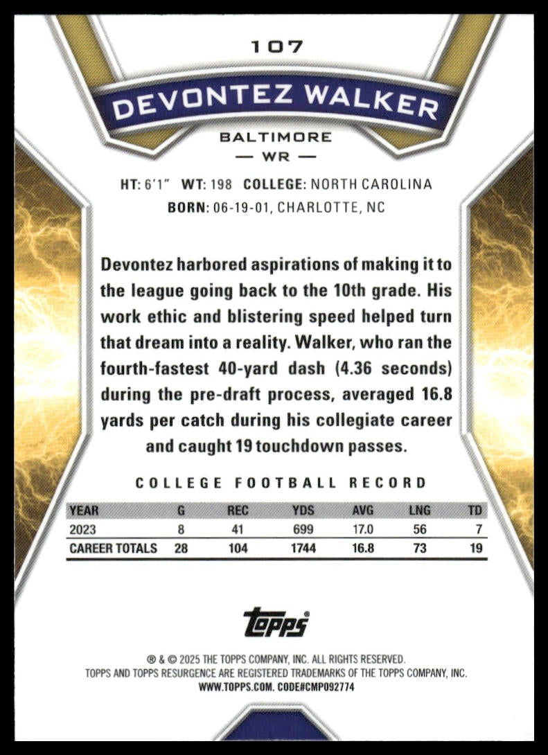 2024 Topps Resurgence #107 Devontez Walker