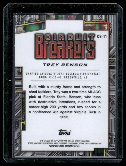 2024 Topps Resurgence #CB-11 Trey Benson Circuit Breakers