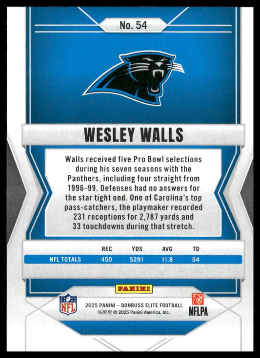2025 Panini Donruss Elite Football #54 Wesley Walls
