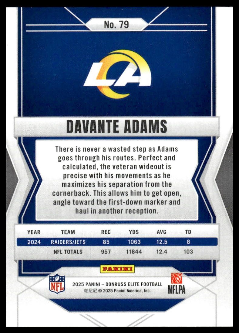 2025 Panini Donruss Elite Football #79 Davante Adams