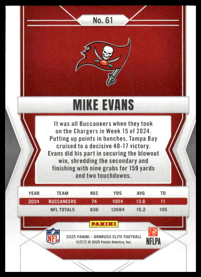 2025 Panini Donruss Elite Football #61 Mike Evans
