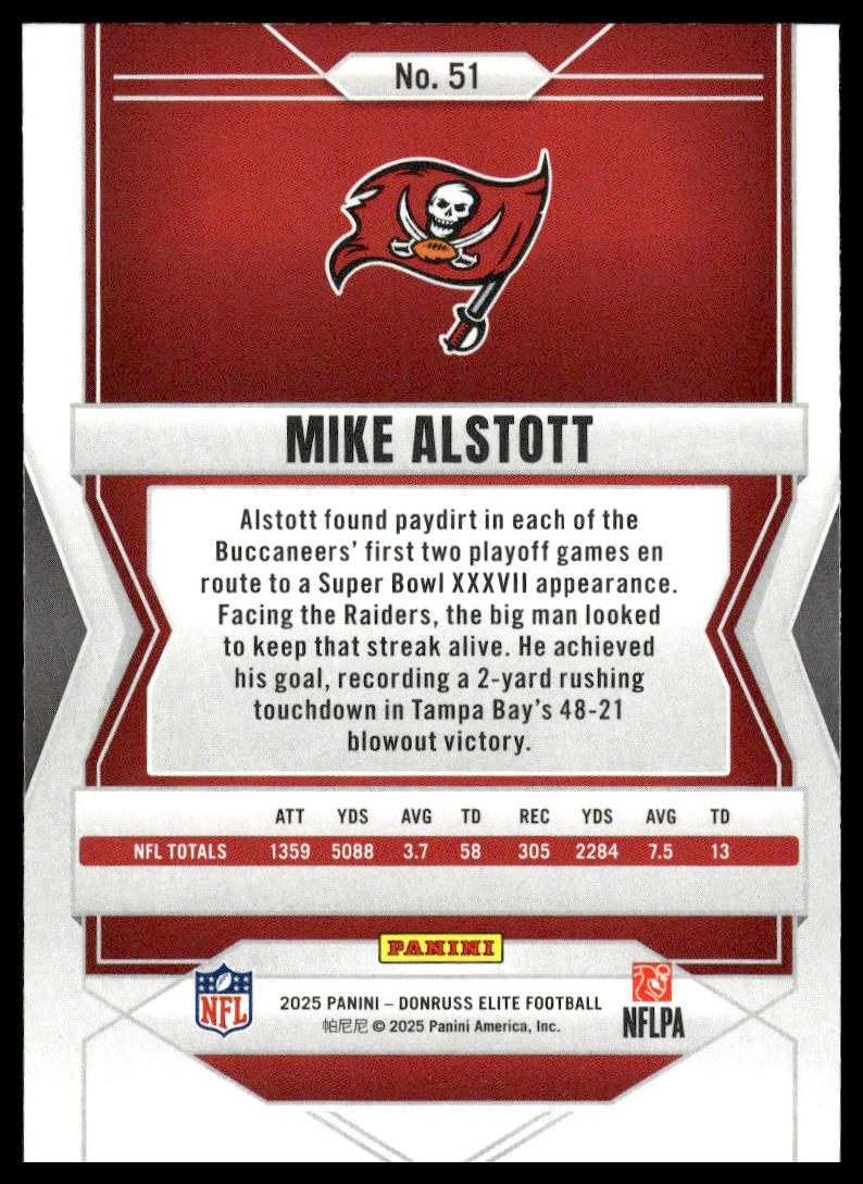 2025 Panini Donruss Elite Football #51 Mike Alstott