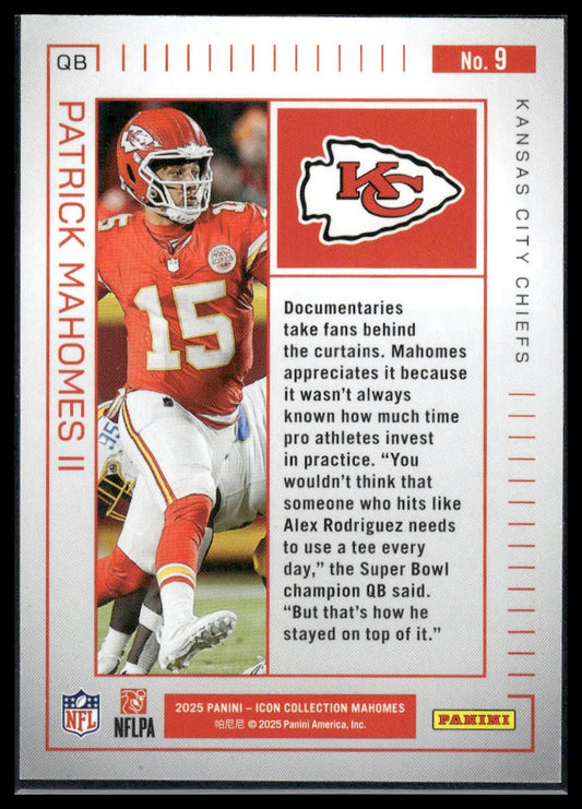 2025 Panini Authentically Mahomes Icon Collection #9 Patrick Mahomes II