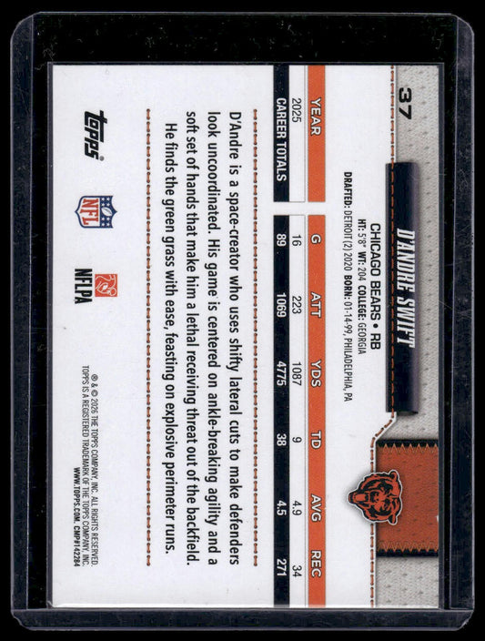 2026 Topps Flagship #37 D'Andre Swift Pigskin Texture Foil