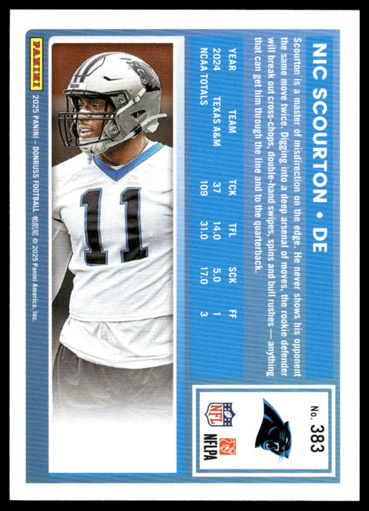 Nic Scourton 2025 Donruss #383 Press Proofs Blue RC