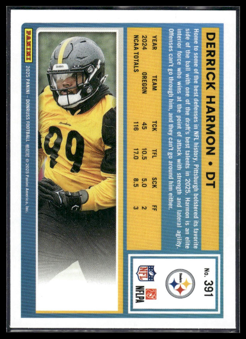Derrick Harmon 2025 Donruss #391 Press Proofs Green RC