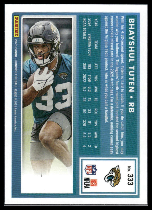 Bhayshul Tuten 2025 Donruss #333 Press Proofs Blue RC