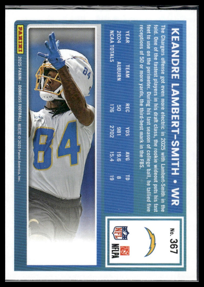 KeAndre Lambert-Smith 2025 Donruss #367 Press Proofs Blue RC