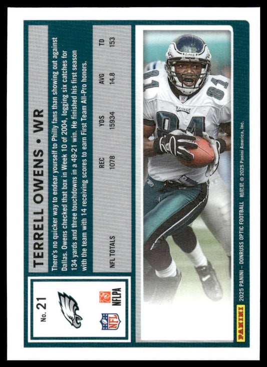 Terrell Owens 2025 Donruss Optic #21 Stars