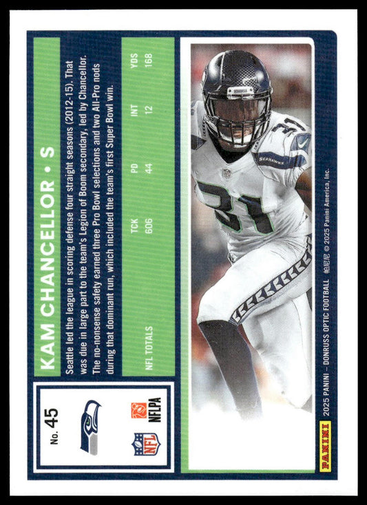 Kam Chancellor 2025 Donruss Optic #45 Stars