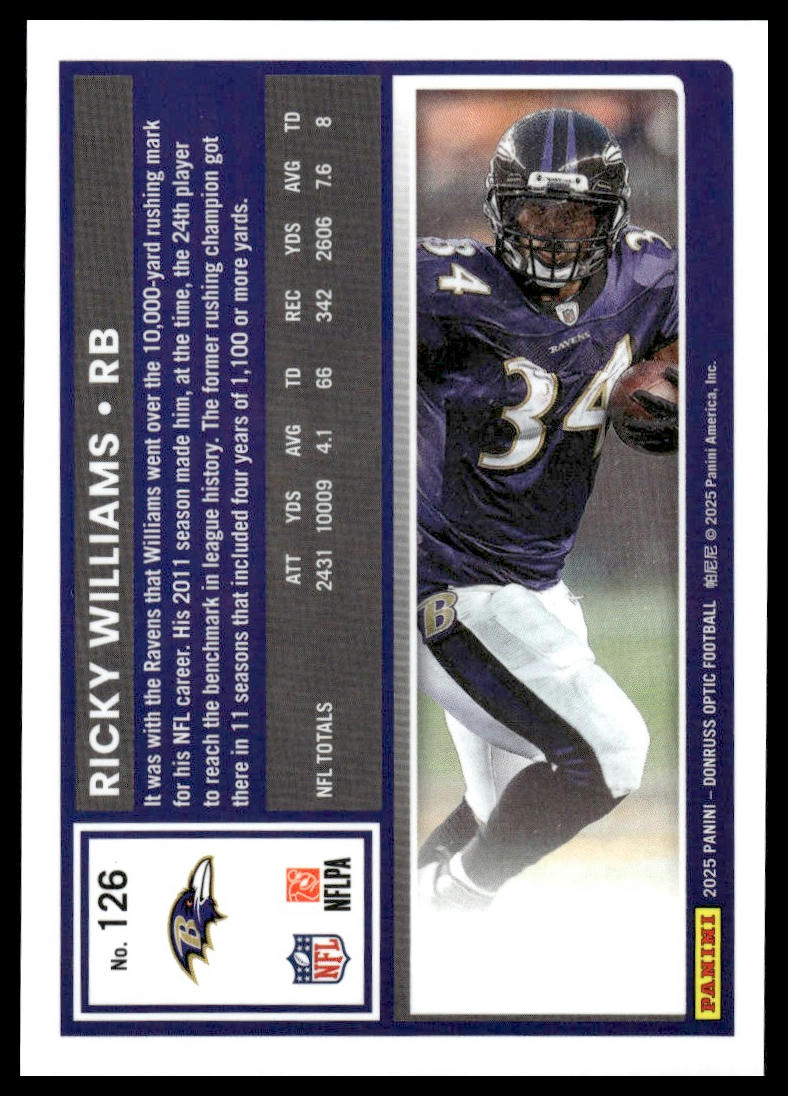 Ricky Williams 2025 Donruss Optic #126 Team Logo