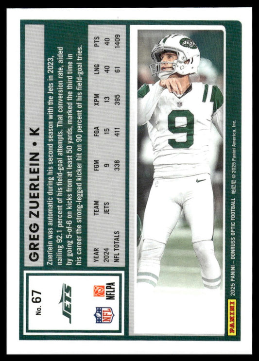 Greg Zuerlein 2025 Donruss Optic #67 Pink Velocity