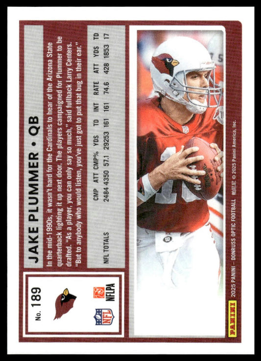 Jake Plummer 2025 Donruss Optic #189 Team Logo