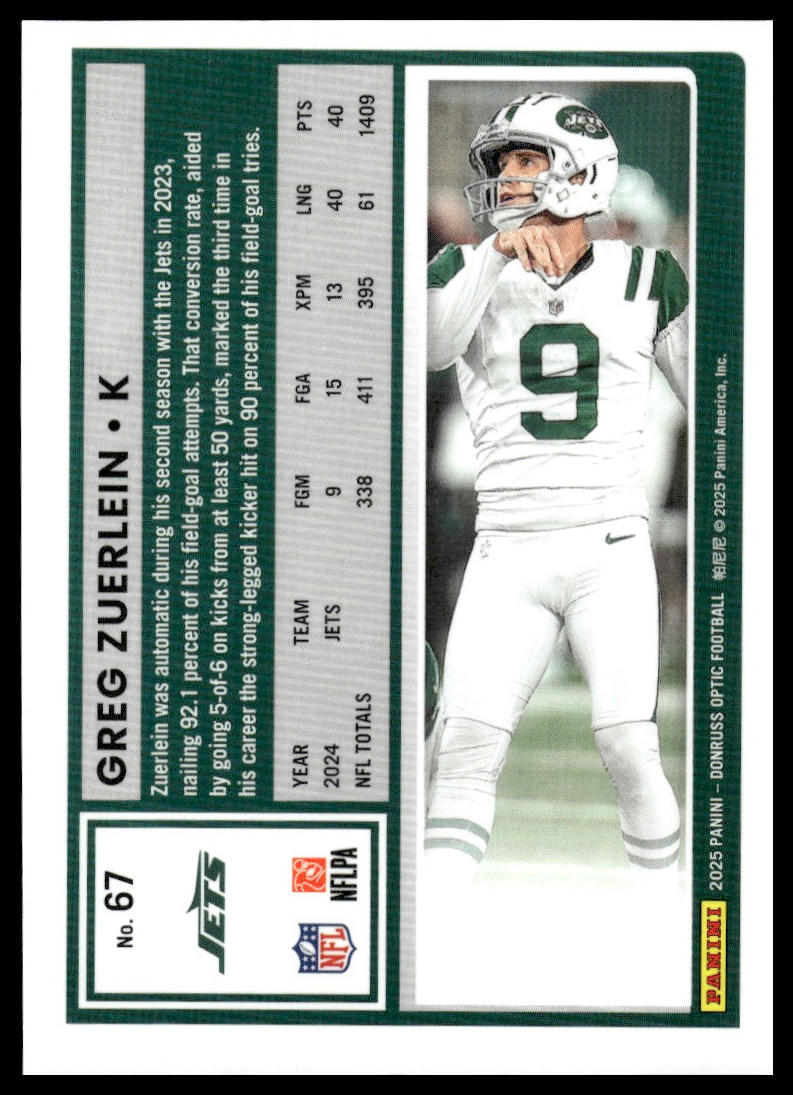 Greg Zuerlein 2025 Donruss Optic #67 Holo