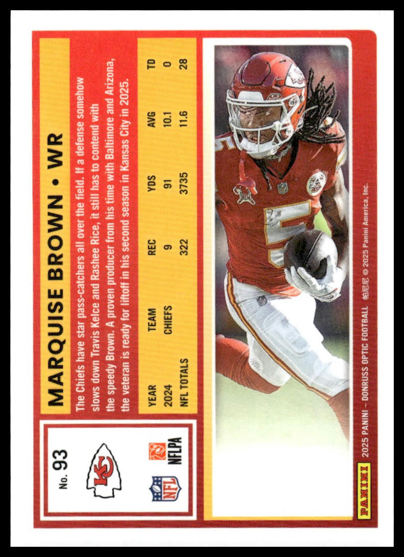 Marquise Brown 2025 Donruss Optic #93 Stars