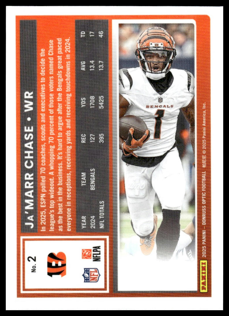 Ja'Marr Chase 2025 Donruss Optic #2 Team Logo