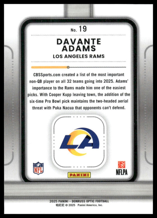 Davante Adams 2025 Donruss Optic #19 Play Action