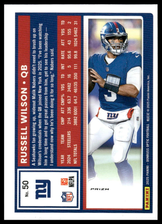 Russell Wilson 2025 Donruss Optic #50 Holo
