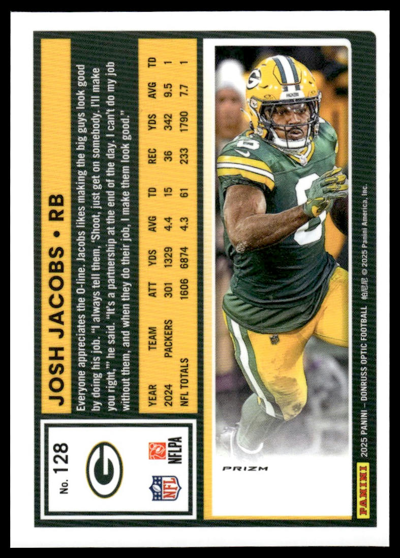 Josh Jacobs 2025 Donruss Optic #128 Stars