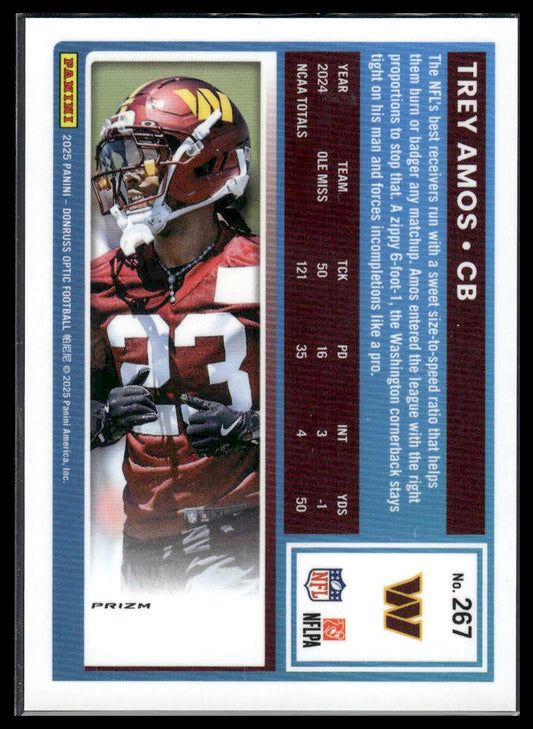 Trey Amos 2025 Donruss Optic #267 Purple Scope RC
