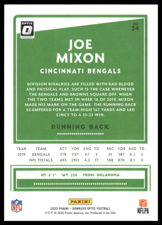 Joe Mixon 2020 Donruss Optic #24 Holo
