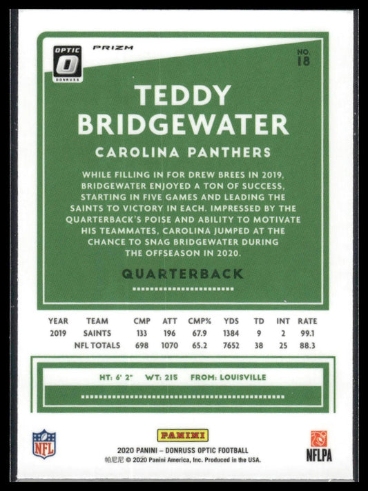 Teddy Bridgewater 2020 Donruss Optic #18 Red