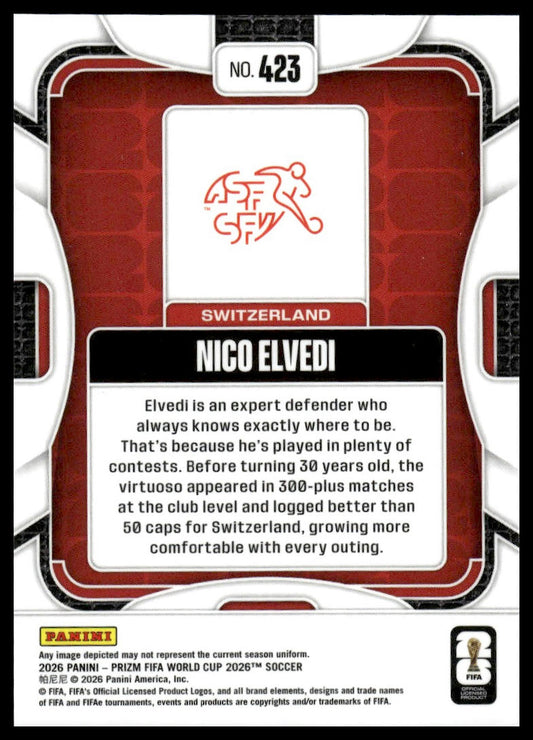 2026 Panini Prizm FIFA World Cup #423 Nico Elvedi Silver Prizm