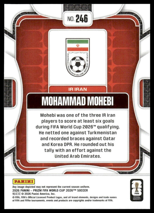 2026 Panini Prizm FIFA World Cup #246 Mohammad Mohebi Silver Prizm