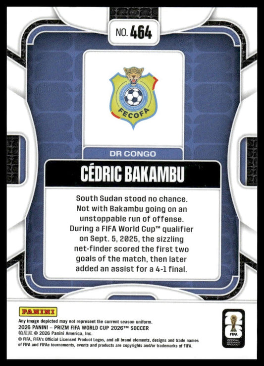 2026 Panini Prizm FIFA World Cup #464 Cedric Bakambu Silver Prizm