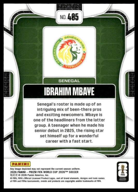 2026 Panini Prizm FIFA World Cup #405 Ibrahim Mbaye Silver Prizm