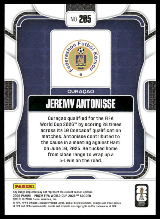 2026 Panini Prizm FIFA World Cup #205 Jeremy Antonisse Silver Prizm