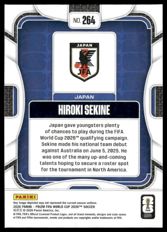 2026 Panini Prizm FIFA World Cup #264 Hiroki Sekine Silver Prizm