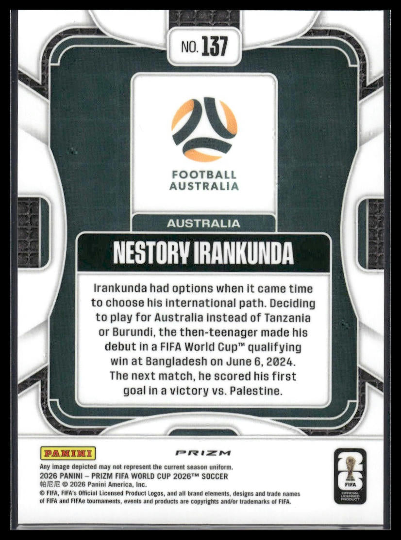2026 Panini Prizm FIFA World Cup #137 Nestory Irankunda Disco Prizm