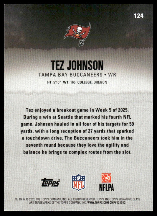 Tez Johnson 2025 Topps Signature Class #124 Green & Purple RC