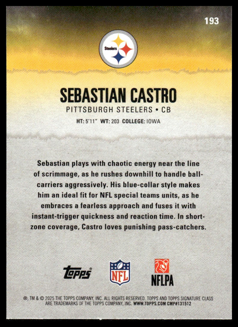Sebastian Castro 2025 Topps Signature Class #193 Green & Purple RC