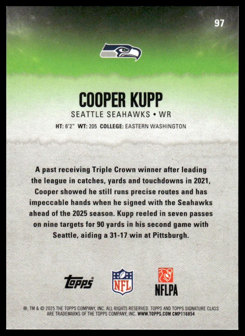 Cooper Kupp 2025 Topps Signature Class #97 Blue & Yellow