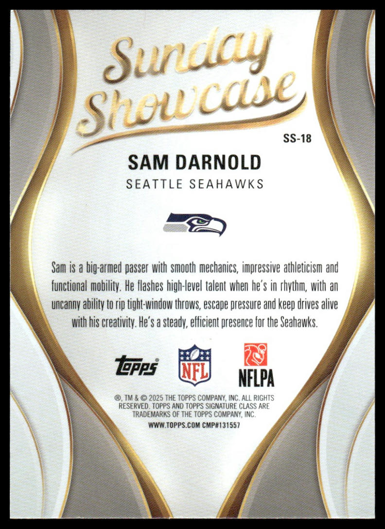 Sam Darnold 2025 Topps Signature Class #SS-18 Sunday Showcase