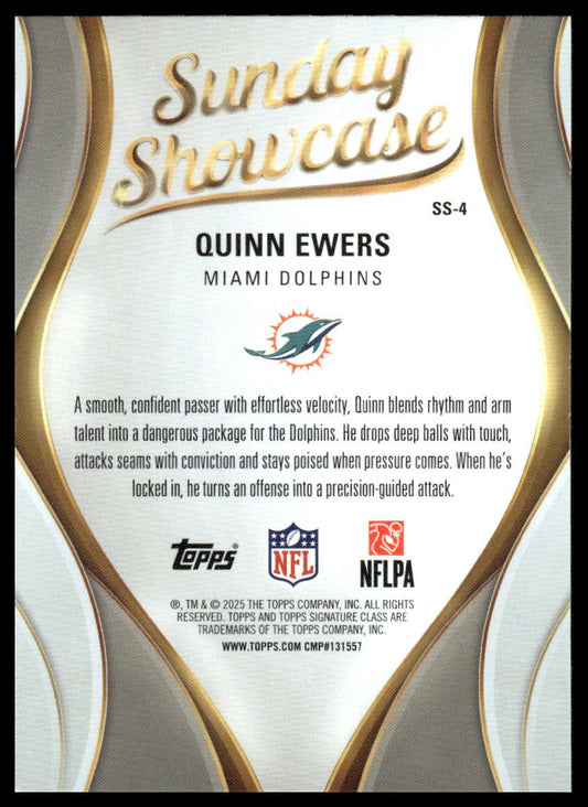Quinn Ewers 2025 Topps Signature Class #SS-4 Sunday Showcase