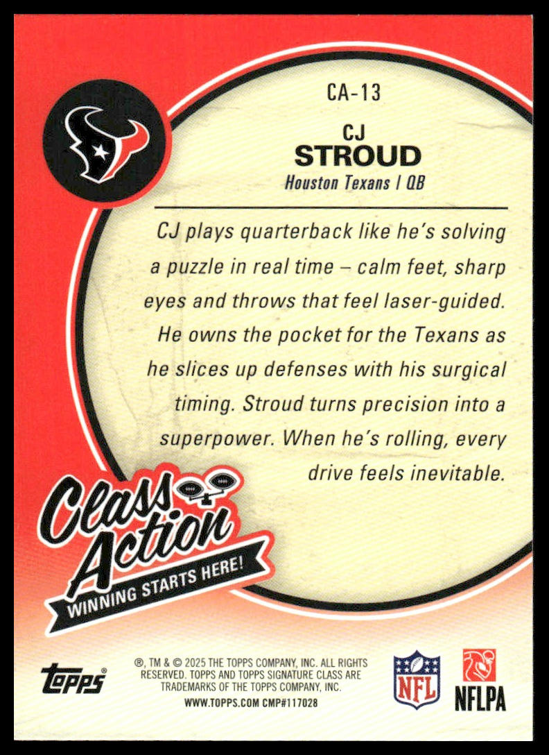 CJ Stroud 2025 Topps Signature Class #CA-13 Class Action