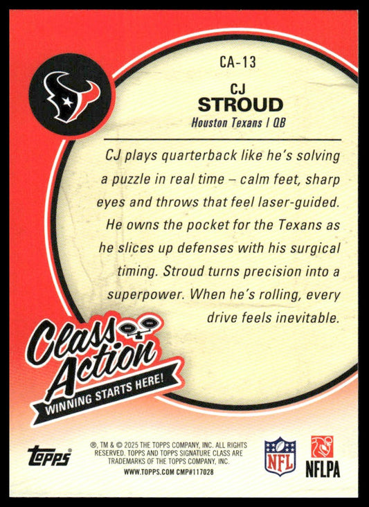 CJ Stroud 2025 Topps Signature Class #CA-13 Class Action
