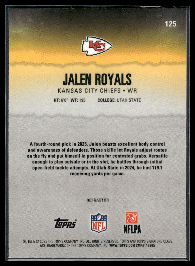 Jalen Royals 2025 Topps Signature Class #125 Teal RC