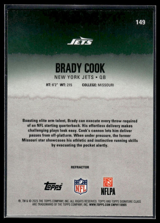 Brady Cook 2025 Topps Signature Class #149 Chrome RC