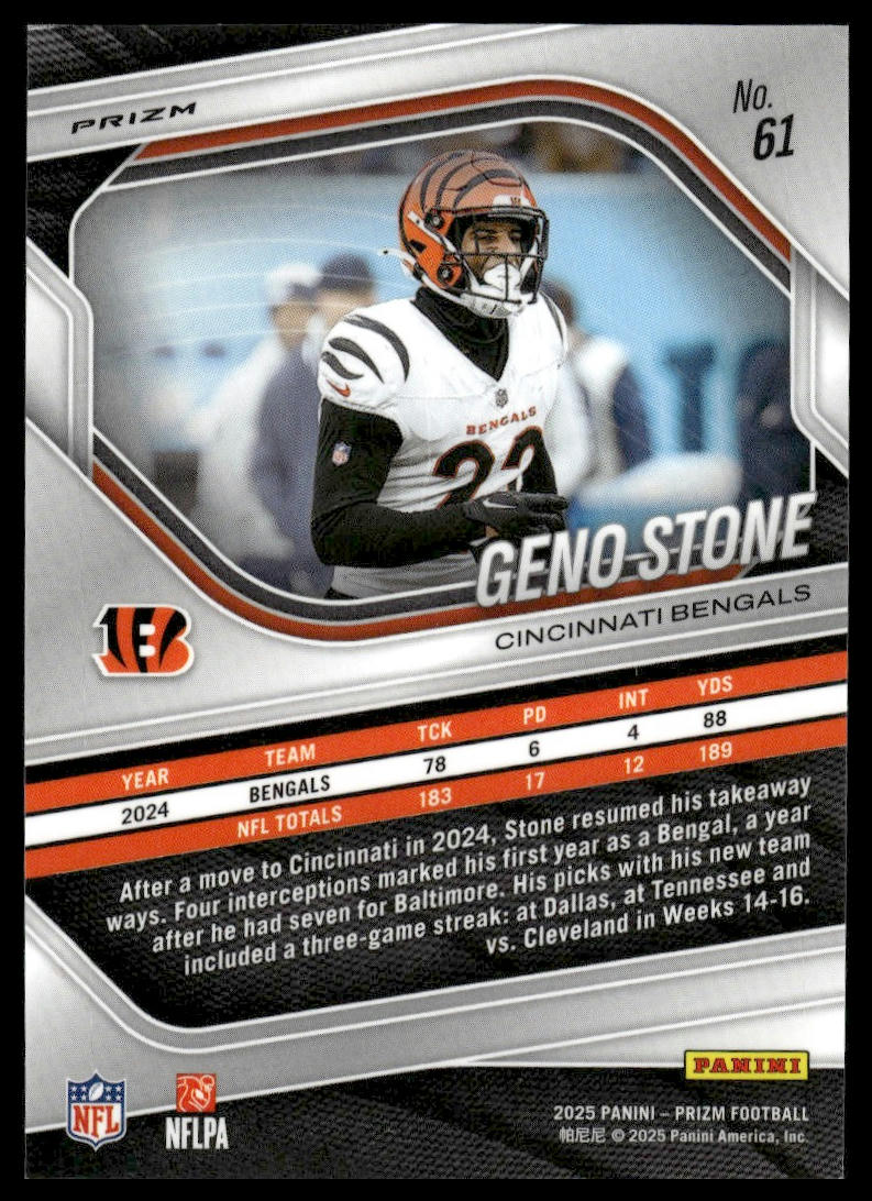 Geno Stone 2025 Panini Prizm #61 Silver