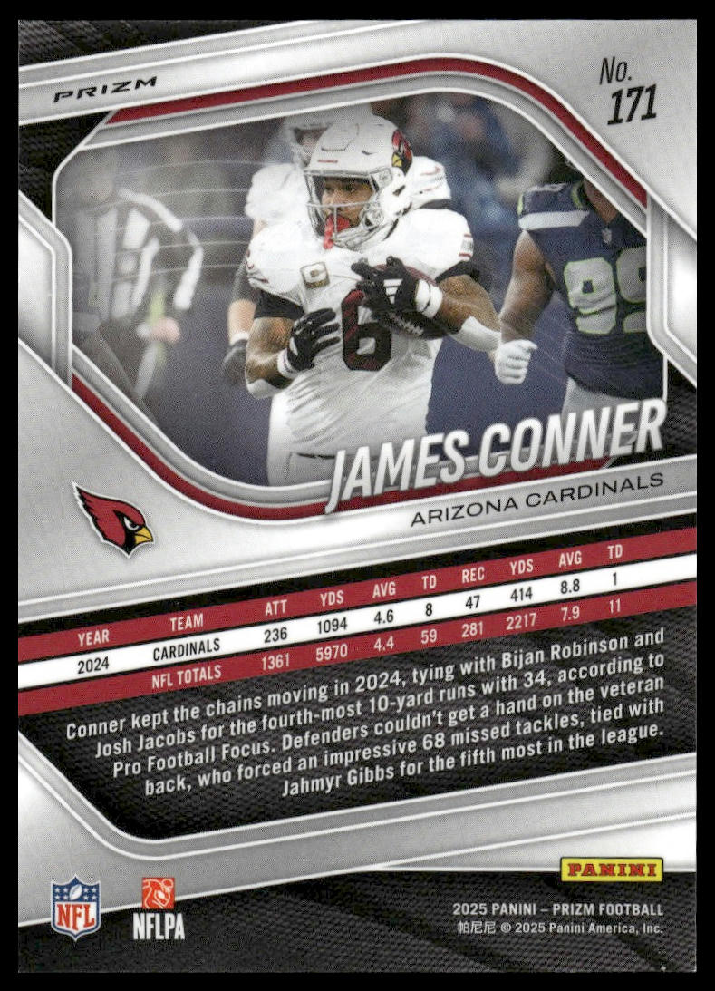 James Conner 2025 Panini Prizm #171 Silver