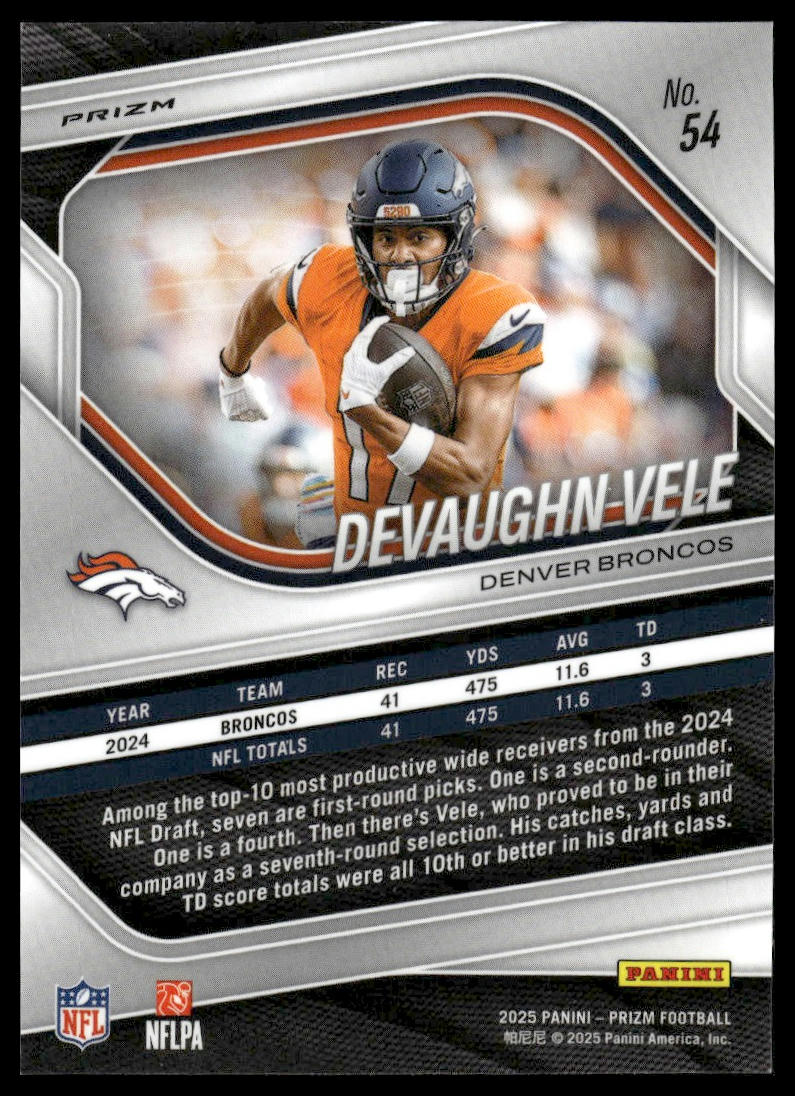 Devaughn Vele 2025 Panini Prizm #54 Purple