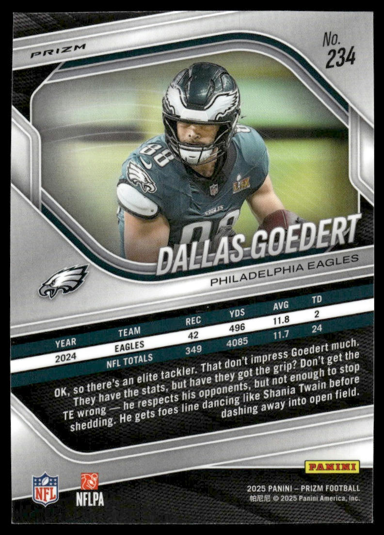 Dallas Goedert 2025 Panini Prizm #234 Red White and Blue
