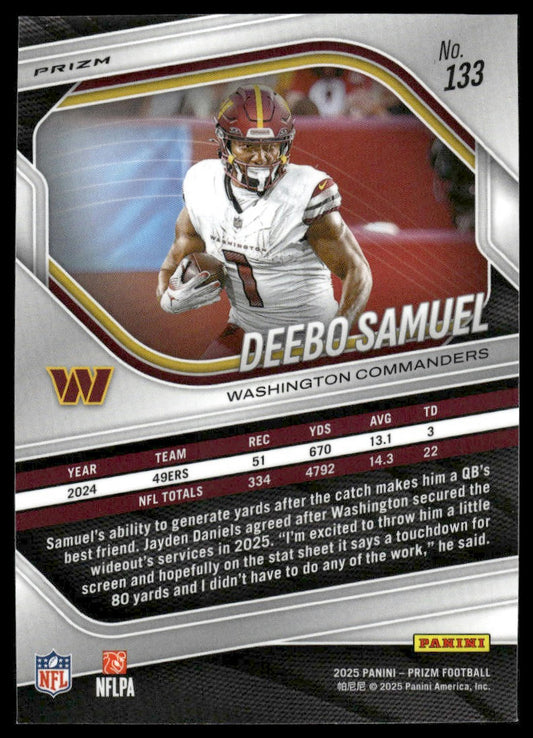 Deebo Samuel 2025 Panini Prizm #133 Silver
