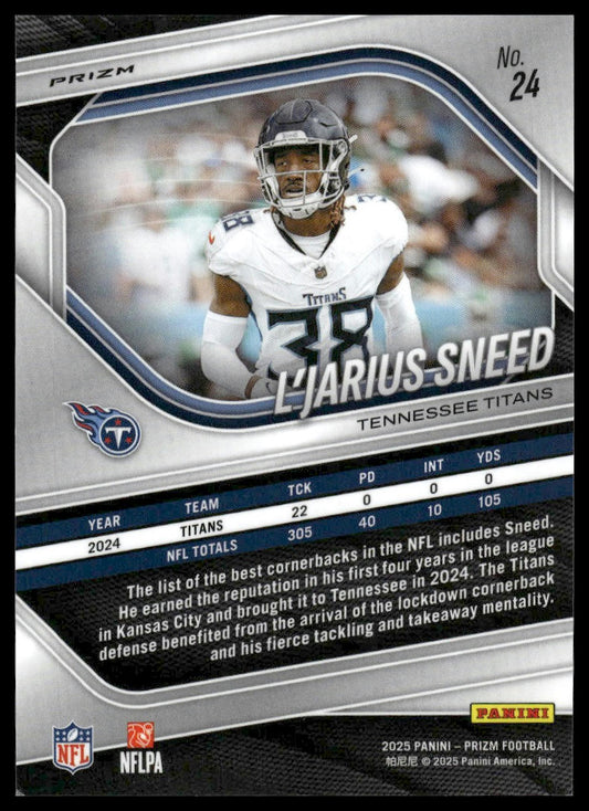 L'Jarius Sneed 2025 Panini Prizm #24 Purple Pulsar